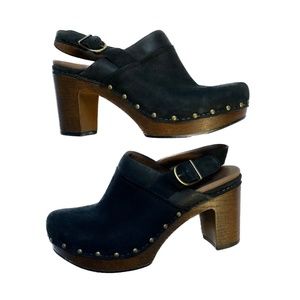 Dansko Suede Slingback Platform Clog